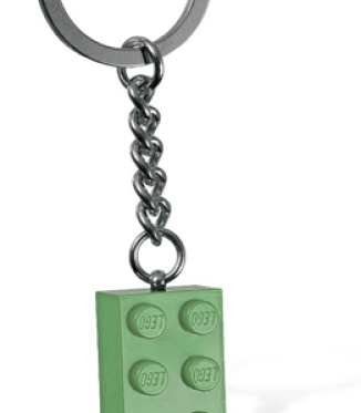 LEGO Sleutelhanger Steen 2×4 ZANDGROEN