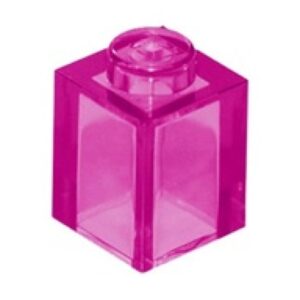 LEGO Steen 1x1 TRANSPARANT DONKERROZE (100 stuks)