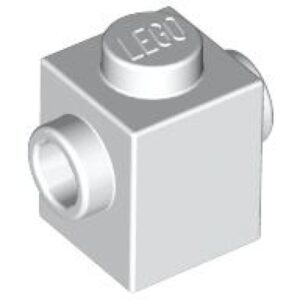 LEGO Steen 1x1 met 2 Zij-noppen WIT (100 stuks)