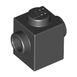 LEGO Steen 1x1 met 2 Zij-noppen ZWART (100 stuks)