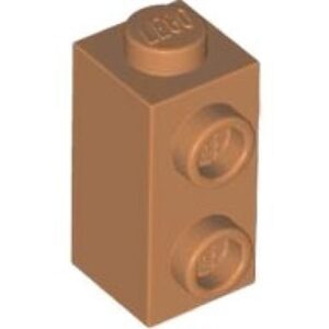 LEGO Steen 1x1x1 met 2 Zij-noppen NOUGAT (100 stuks)