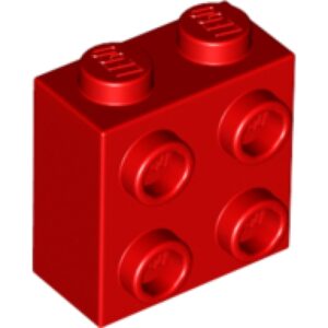 LEGO Steen 1x2x1 met Zij-noppen ROOD (100 stuks)