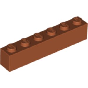 LEGO Steen 1x6 DONKERORANJE (100 stuks)