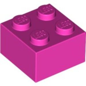 LEGO Steen 2x2 DONKERROZE (100 stuks)