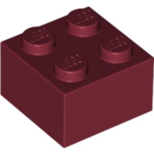 LEGO Steen 2x2 DONKERROOD (100 stuks)