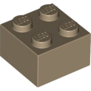 LEGO Steen 2x2 DONKERBEIGE (100 stuks)