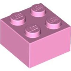 LEGO Steen 2x2 LICHTROZE (100 stuks)