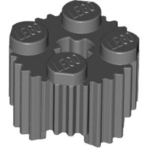 LEGO Steen 2x2 Rond met Grill DONKERGRIJS (100 stuks)
