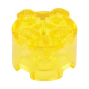 LEGO Steen 2x2 Rond TRANSPARANT GEEL  (100 stuks)