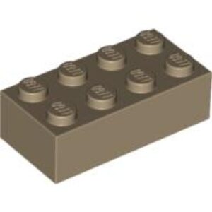LEGO Steen 2x4 DONKERBEIGE (100 stuks)