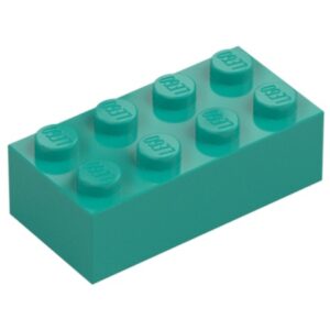 LEGO Steen 2x4 DONKERTURQUOISE (100 stuks)