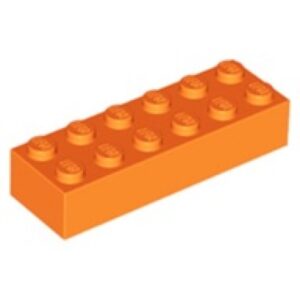 LEGO Steen 2x6 ORANJE (100 stuks)