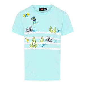 LEGO T-shirt Sharks LICHTTURQUISE (LWTAYLOR 310 - Maat 110)