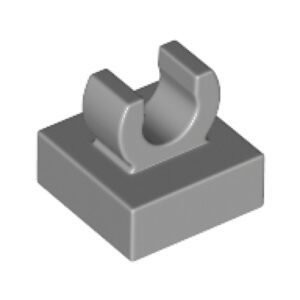 LEGO Tegel 1x1 met Clip LICHTGRIJS (100 stuks)