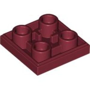 LEGO Tegel 2x2 Inverted DONKERROOD (100 stuks)