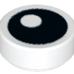 LEGO Tegel Rond 1x1 met Oog WIT (100 stuks)