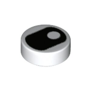 LEGO Tegel Rond 1x1 Oog met Pupil Verticaal WIT (100 stuks)