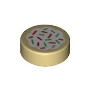 LEGO Tegel Rond 1x1 Koekje Sprinkels BEIGE (10 stuks)