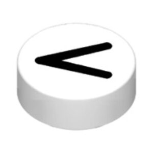 LEGO Tegel Rond 1x1 met V Letter WIT (100 stuks)