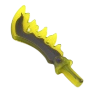 LEGO Zwaard Gekarteld TRANSPARANT NEON GROEN (10 stuks)