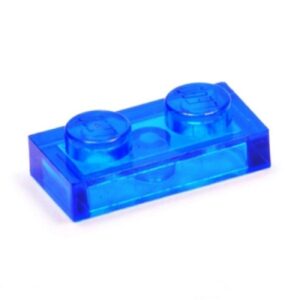 LEGO Plaat 1x2 TRANSPARANT DONKERBLAUW (100 stuks)